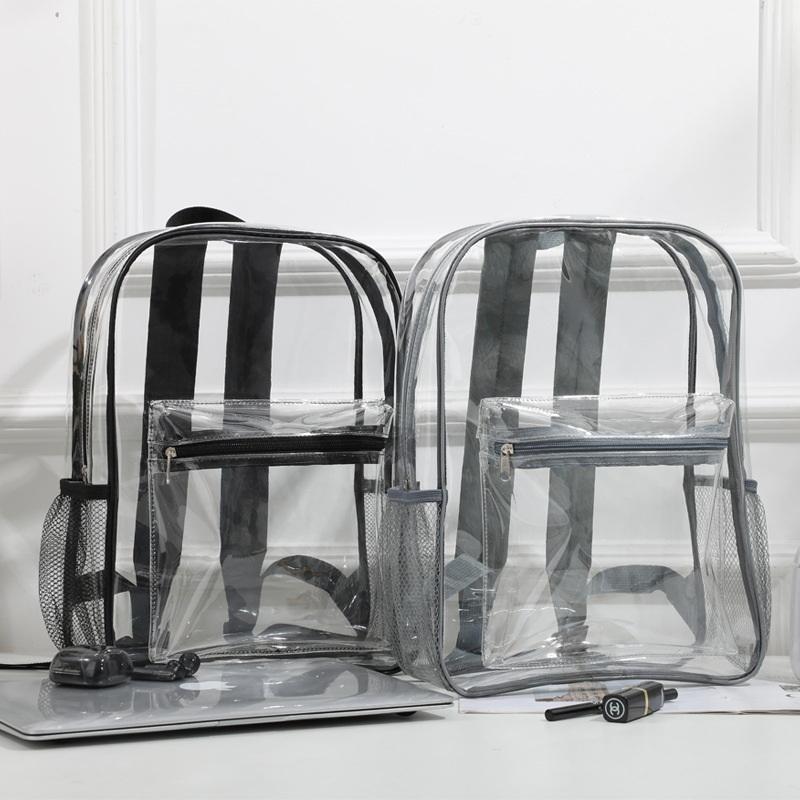 Canvas Backpack Casual - Mochila Transparente de PVC para Esportes