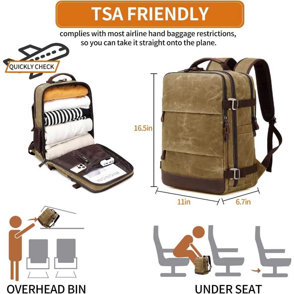 Mochila de Viagem para Homens  - Canvas Backpack Casual avaliação e preço