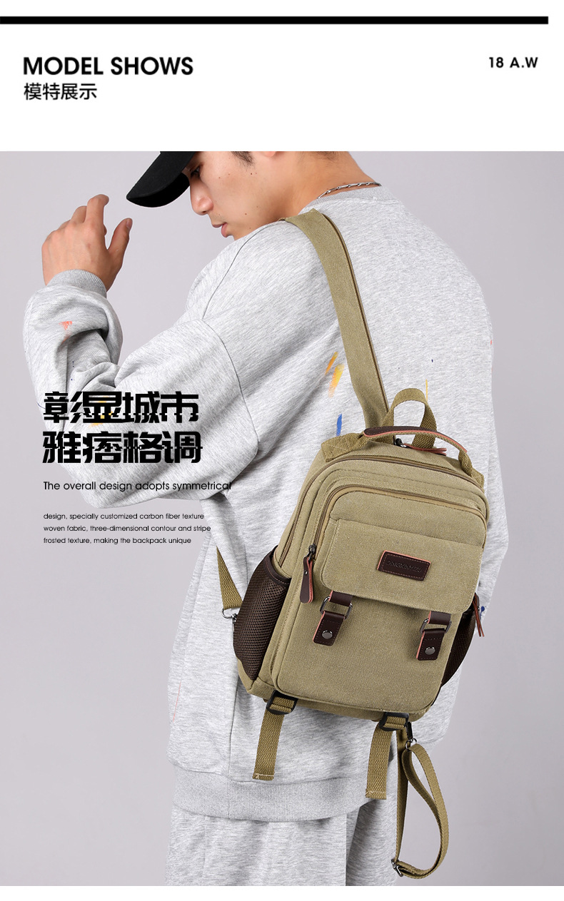 Novo saco de peito de lona dos - Canvas Backpack Casual avaliação e preço